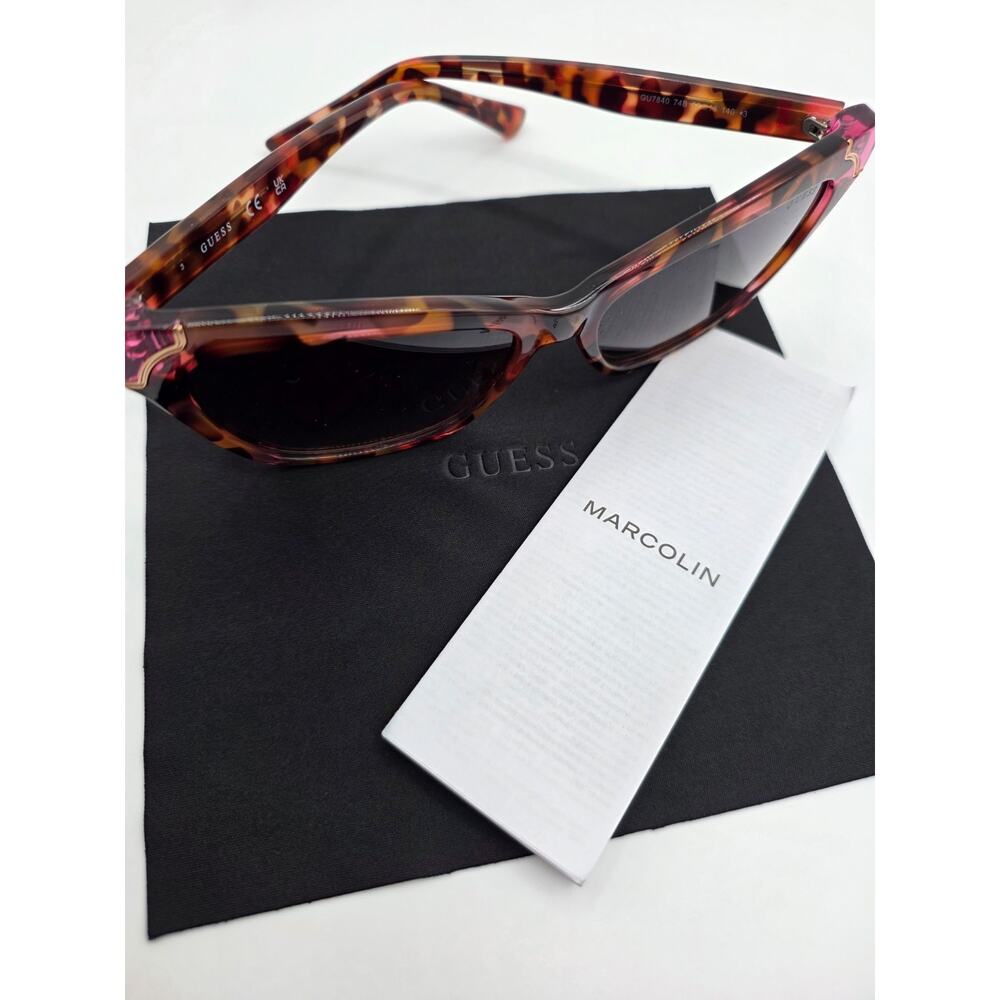 GUESS GU7840 74B Tortoise Pink Cat Eye Sunglasses Gradient Lens 61-16-140 / Case